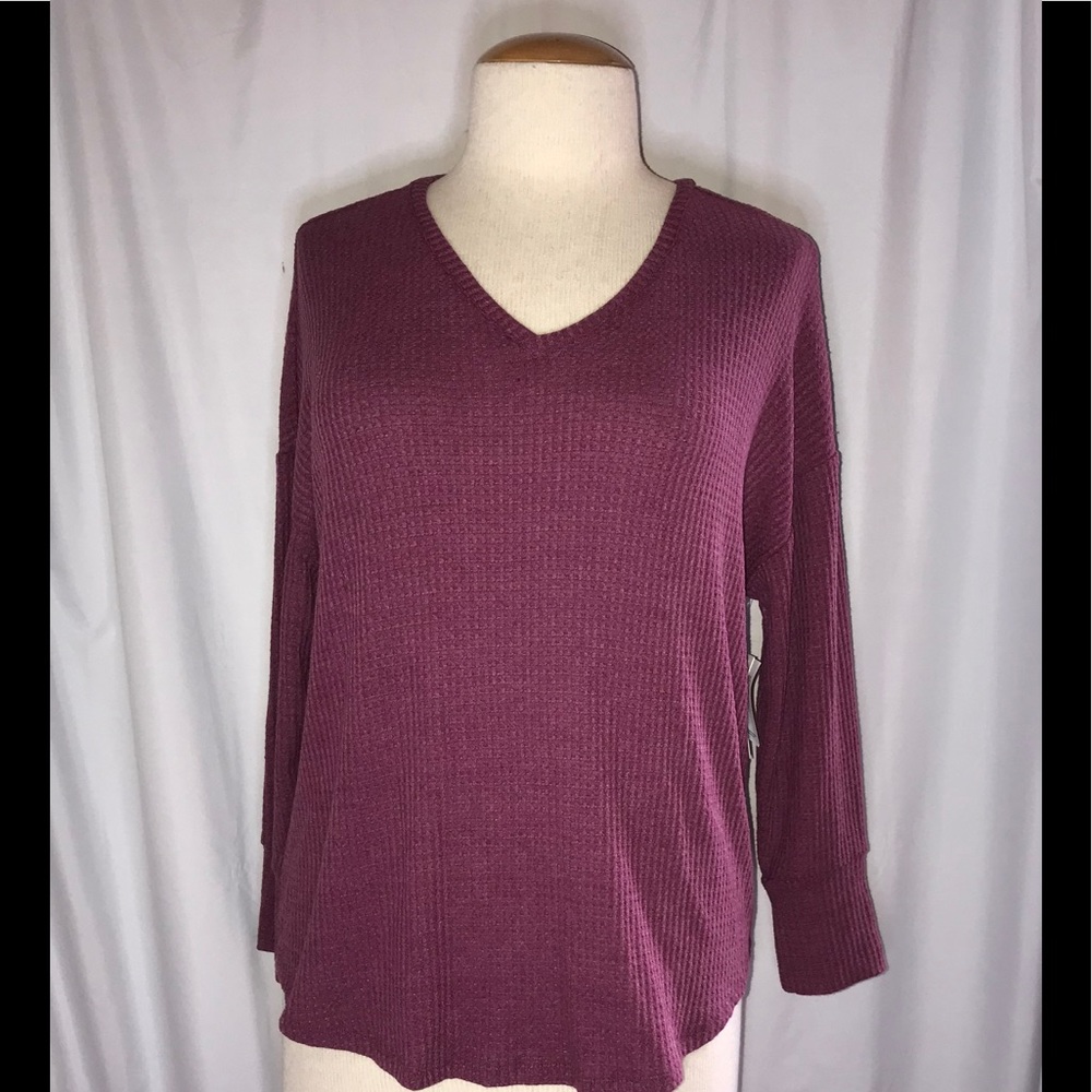 Silverwear V-neck longsleeve waffle fabric